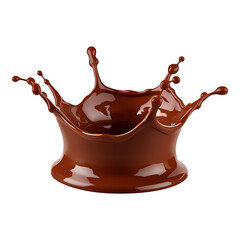 Flowing Chocolate Splash PNG &ndash; Realistic Melted Chocolate Isolated on White Background for Food Design and Dessert Graphics