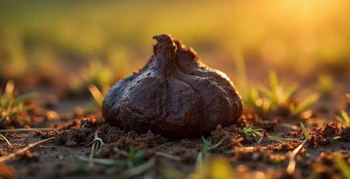 Bosta, wet cow dung in the fields