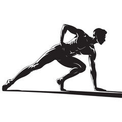 Abstract geometric shape silhouette isolated on white background with vibrant color elements