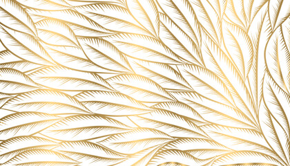 Elegant Gold Foliage: Art Deco Inspired Background