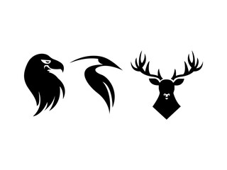 Animal silhouette sets vector