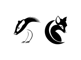 Animal silhouette sets vector