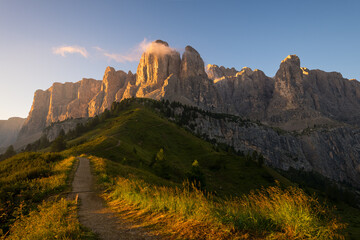 view of the Odle, Dolomites, Italy