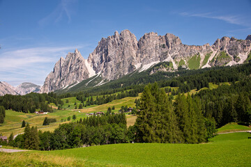 aerial view of Lake Antorno, Dolomites, Italy