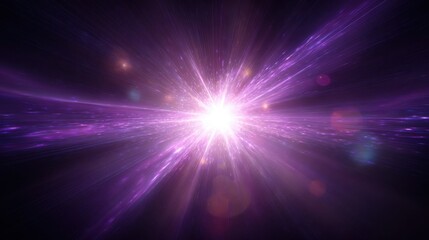 Obraz premium Explosion of radiant purple light and energy emanating from a central bright star