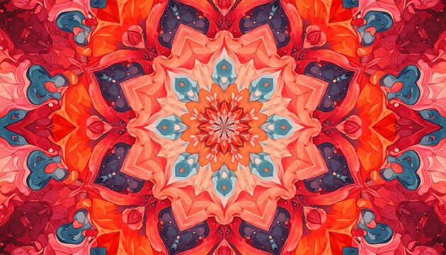 Vibrant, symmetrical mandala design