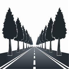 A road with trees on both sides, leading into the distance.