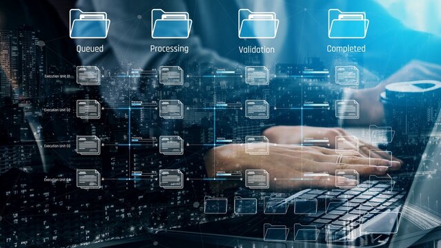Task workflow system showing document progress through stages. Task tracking improves productivity, ensures visibility, task tracking supports planning, and task tracking manages status. Marrow