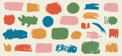set of grunge paint, ink brush strokes. brush collection isolated on white background. Trendy brush stroke for black ink paint,grunge backdrop, dirt banner,watercolor design and dirty texture