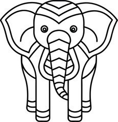 A cute, fun vector cartoon illustration of a happy baby elephant and a funny dog