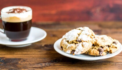Coffee and cookies on a wooden table (1)