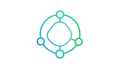 Circular graphic with interconnected nodes