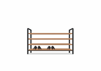 Modern Three-Shelf Shoe Rack for Organized Entryways.