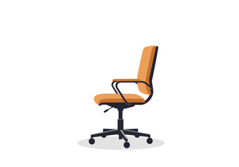 Obraz premium Modern Orange Swivel Office Chair on Wheels.