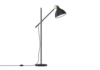Adjustable Black Metal Floor Lamp Modern Minimalist Design.