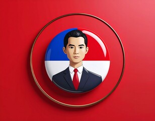 Circular portrait of a man in suit