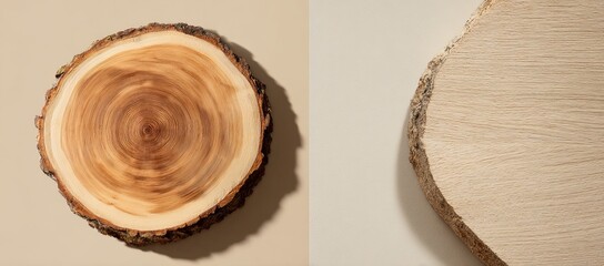 Wood Slice and Oak Wood Texture tree trunk