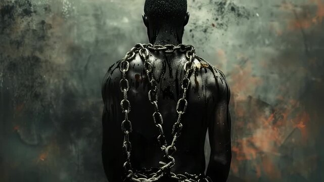 Enslavement : chains bound, captive souls, racial divide, slave trade tale, ownership injustice, oppression truth, human suffering, exploitation scars, systemic cruelty, slavery legacy, societal harm.