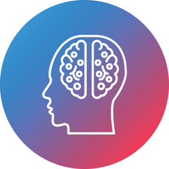 Philosophy Line Gradient Circle Background Icon