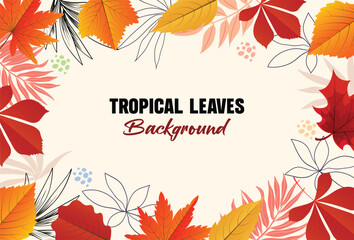 Tropical leaves background design 