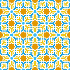 Geometric Islamic Tilework A Colorful Decorative Design