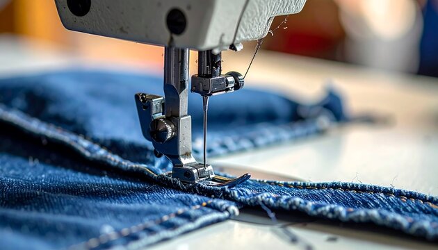 The needle hums through layers of denim&mdash;held firm beneath the presser foot, each stitch a quiet testament to precision, patience, and the art of making.