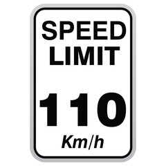 Highway Speed Limit 110 km/h Sign – Vehicle Restriction Board for Safe Driving and Maximum Speed Compliance