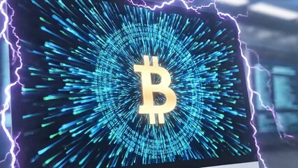 Bitcoin Cryptocurrency Digital Technology. - Powered by Adobe