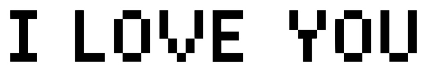 i love you pixel heart card vector