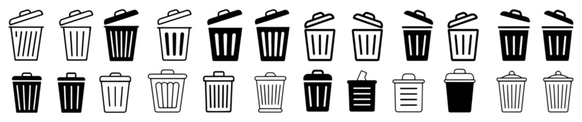 trash bin icon vector isolated