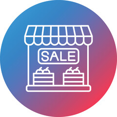 Fruits Shop Line Gradient Circle Background Icon