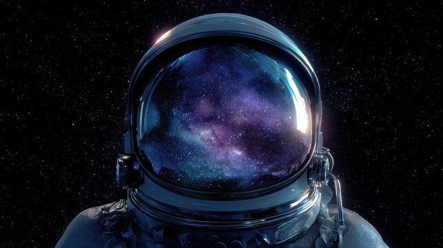 astronaut helmet cosmic view space