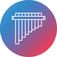 Pan Flute Line Gradient Circle Background Icon
