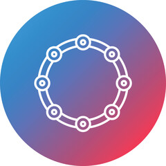 Tambourine Line Gradient Circle Background Icon
