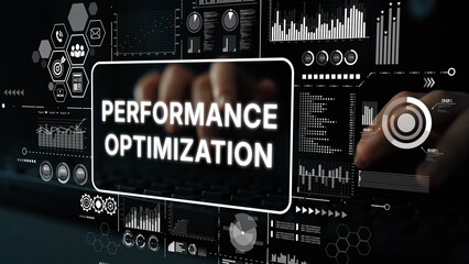 Performance Optimization Concept with Data Analytics and Statistical Graphs for Business Improvement Strategies. Asymptotic smart data analytic.