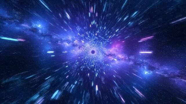 Experience a captivating interstellar journey through a wormhole, perfect for sci-fi projects, space exploration visuals, and stunning cosmic backgrounds