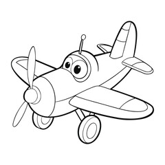 A fun toy-plane coloring page featuring a simple airplane design with wings and propeller, perfect for kids to color and enjoy a playful flight of imagination.

