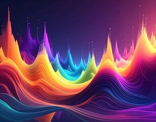 Abstract vibrant colorful wave patterns