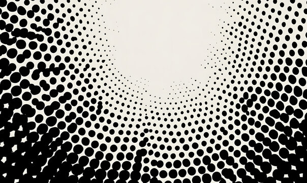 halftone abstract texture overlay with black dots on white background for retro graphic design or vintage print effect