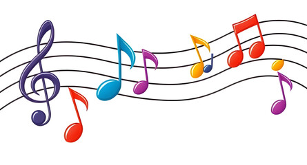 music notes on white background