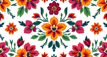 Continuous decorative design, Floral surface artwork, Elegant pattern vector, Repeating blossom fabric, Botanical decor illustration, Creative flower print, Nature textile design, Ornate floral vector