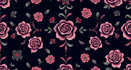 Elegant flower repeat pattern, Floral fabric print, Vintage blossom design, Nature-inspired fabric artwork, Decorative floral texture, Modern flower pattern, Continuous botanical design, Stylish fabri