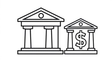 online banking, financial security, economy concept, finance business, banking illustration, bank logo, financial transaction, economic icon, modern bank icon, flat bank icon, line bank icon, vector b