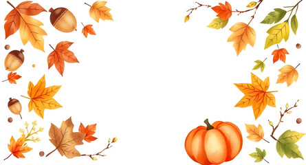 autumn leaves border frame