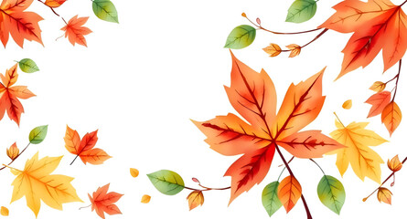 Obraz premium fall foliage frame, decorative leaf frame, autumn background, fall season border, leaf pattern frame, nature frame, autumn greeting card, golden leaves frame, fall decoration, seasonal design, autumn 