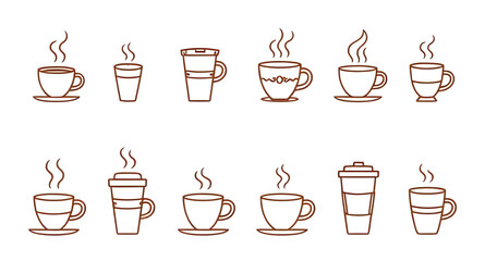 coffee cup line art, coffee line drawing, minimalist coffee icon, coffee mug outline, tea cup line art, hot drink icon, caffeine symbol, barista design, espresso cup, cappuccino line art, latte icon, 