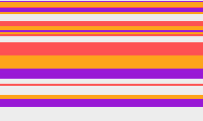 Vibrant horizontal stripes in orange, coral, purple, and white create a dynamic, modern pattern. Perfect for backgrounds, textiles, or website design, this image evokes energy and optimism.