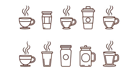 coffee cup line art, coffee line drawing, minimalist coffee icon, coffee mug outline, tea cup line art, hot drink icon, caffeine symbol, barista design, espresso cup, cappuccino line art, latte icon, 