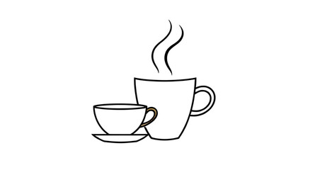 coffee logo sketch, black and white coffee drawing, hand drawn beverage, doodle style mug, coffee art vector, warm drink doodle, morning drink illustration, takeaway coffee doodle, doodle cup with ste