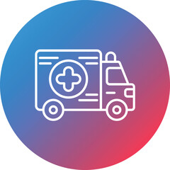 Ambulance Line Gradient Circle Background Icon